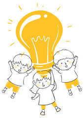 Wall Mural - Kids Idea Light Bulb Illustration