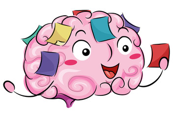 Poster - Brain Mascot Reminders Illustration