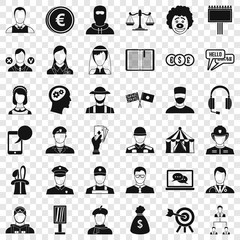 Poster - Headhunter icons set. Simple style of 36 headhunter vector icons for web for any design