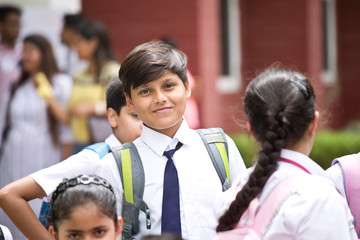 Sticker - Group of schoolboys and schoolgirls at school campus