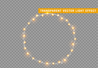 Wall Mural - christmas lights isolated realistic design elements. xmas glowing lights. garlands, christmas decora