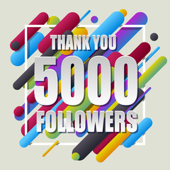 Wall Mural - Thank You 5000 followers banner