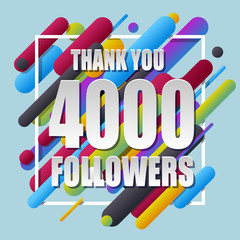 Wall Mural - Thank You 4000 followers banner