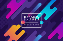 Modern Dynamic Shapes Style Background. Combination Modern Style Abstraction With Composition Made Of Various Rounded Shapes Background.