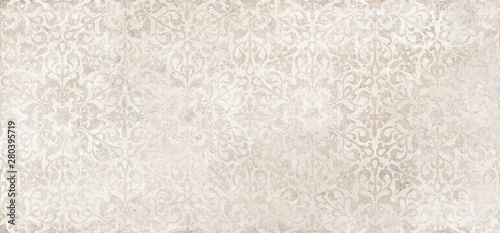 Fotomural Beige cement damask pattern background