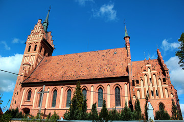 Wall Mural - Gothic Revival Sacred Heart church in Gorowo Ilaweckie, Poland