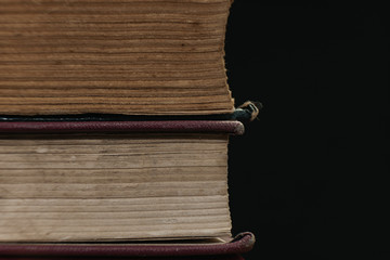 Poster - Close up pages of book background. Macro view.