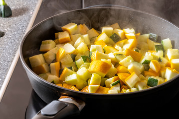 The process of cooking fried zucchini