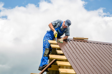 construction work, the master covers the roof