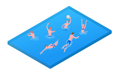 Sticker - Water Sport Isometric Composition 