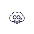 co2, carbon dioxide emissions, vector icon