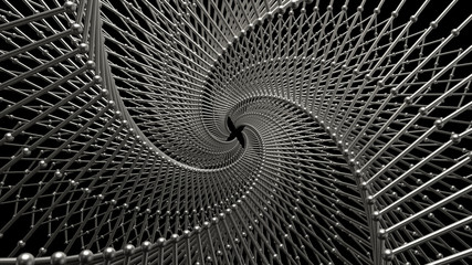 Poster - ..3d abstract background with atom array structure. Repetitive lattice structure...
