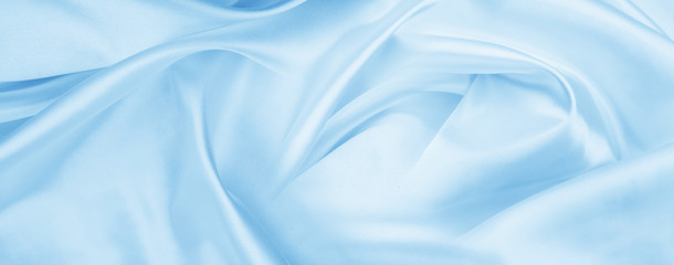 Wall Mural - Blue silky fabric texture