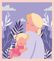 Poster - dad carrying his baby girl in arms