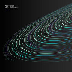 Wall Mural - colorful radial lines in space, abstract isometric background