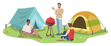 Travel Camping Flat Vector Illustration