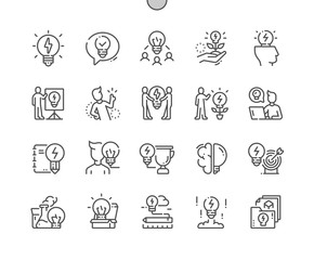Poster - Idea Well-crafted Pixel Perfect Vector Thin Line Icons 30 2x Grid for Web Graphics and Apps. Simple Minimal Pictogram