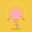 © thenatchdl - Brain training with rope jumping flat design. Creative idea concept