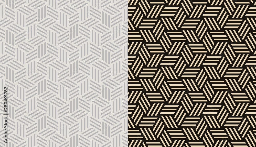 Set of seamless patterns. Abstract geometric background vector illustration - obrazy, fototapety, plakaty 
