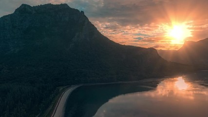 Wall Mural - beautiful hyperlapse cloudy timelapse at mauritius island