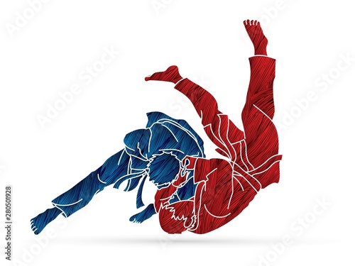 Dekoracja na wymiar  wektor-graficzny-kreskowka-akcja-judo