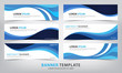 © Alfaza503 - set of abstract blue banner template with wave theme, vector illustration