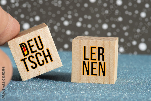 Holzwürfeln und Worte Deutsch Lernen Canvas Print