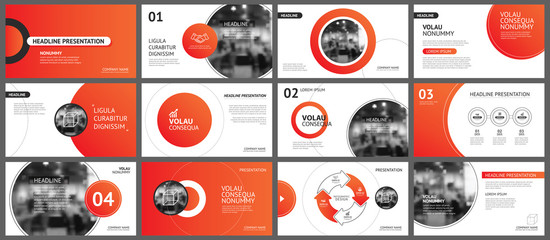 Canvas Print - presentation and slide layout background. design red gradient circle template. use for business annu