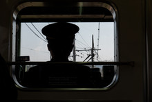Driver View Of Railway In Japanese, Train Conductor.