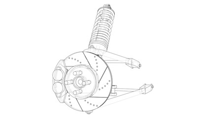 Aufkleber - car suspension with shock absorber. vector
