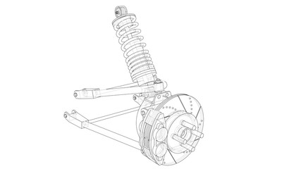 Aufkleber - car suspension with shock absorber. vector