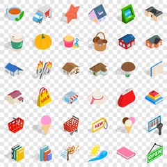Poster - Family icons set. Isometric style of 36 family vector icons for web for any design