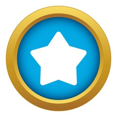 Poster - Star icon blue vector isolated on white background for any design