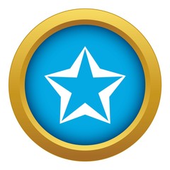 Poster - Star icon blue vector isolated on white background for any design