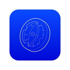 Poster - Compass icon blue vector isolated on white background