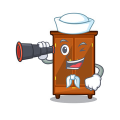 Sticker - Sailor with binocular wardrobe isolated in the a cartoon