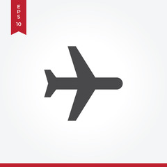 Poster - Black plane vector icon in modern style for web site and mobile app