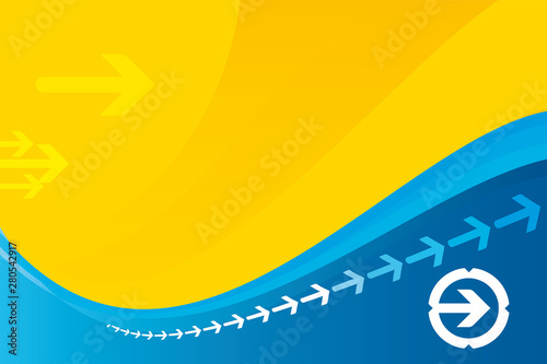 Arrow background in yellow and blue colors.