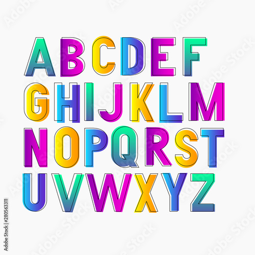 Cuadros en Lienzo Vector bold bright condensed gradient grotesque font