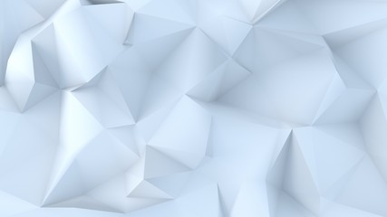  White background. Abstract triangle texture. Low poly white 3d illustration