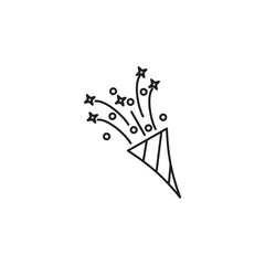 Aufkleber - Confetti popper icon template color editable. Celebration party symbol vector sign isolated on white background illustration for graphic and web design.