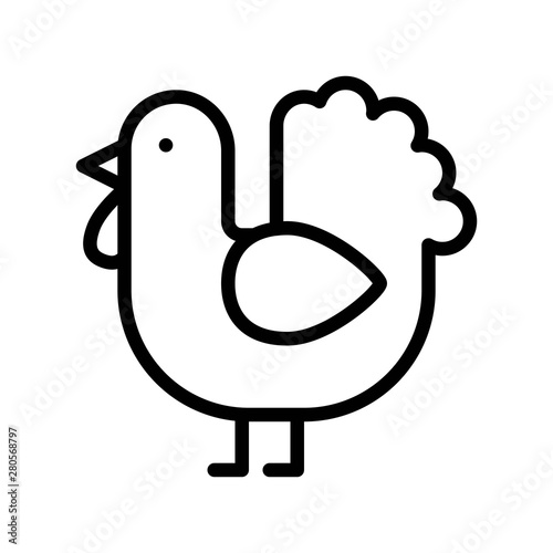 Thanksgiving Icon Set Chicken Turkey Editable Line Design