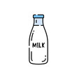 Milk bottle line icon. Fresh dairy drink symbol. Vector illustration.