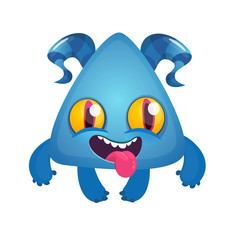 Funny cartoon monster. Vector Halloween illustration