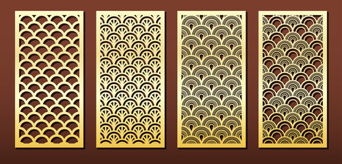 Poster - Laser cut panels, vector set for wood or metal decor, arabic geometric pattern