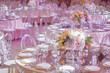 A round wedding table in the pink hall