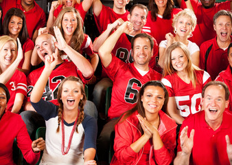 Wall Mural - Fans: Excited Group Cheers on Their Team