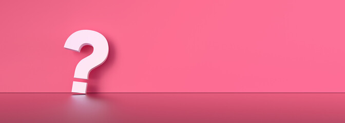 Poster - colored question mark background concept. 3D Rendering.