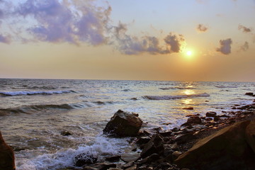 Wall Mural - sea waves foam sea  top view.