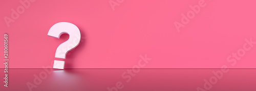 Fotografía colored question mark background concept. 3D Rendering.